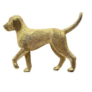 Authentic Burberrys Vintage Gold-Plated English Foxhound 1990 Designer Hunting Dog Brooch