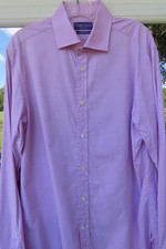 Ralph Lauren Purple Label Mens Sartorial Pink Glen Plaid Italian Dress Shirt 16