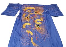 Antique 1920s 30s Embroidered Dragons Silk Kimono Chinese Robe Vintage Hand Made