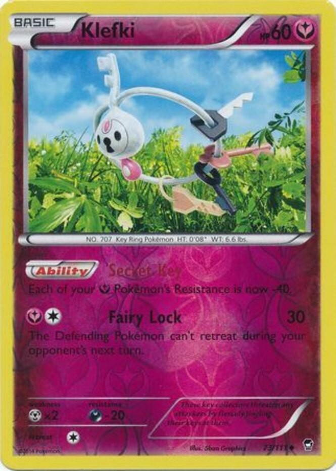 Klefki - 73/111 - Uncommon - Reverse Holo (Mp) Furious Fists - Fairy Pokémon