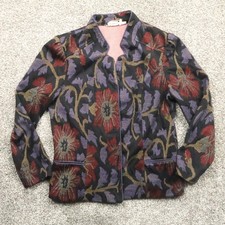 vinagte Jacket Women's 14 Floral Tapestry USA grandma colorful artwork y2k 80s