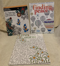3 Pc Mixed Lot Stress Relieving Adult Coloring Book - Details Below - NEW