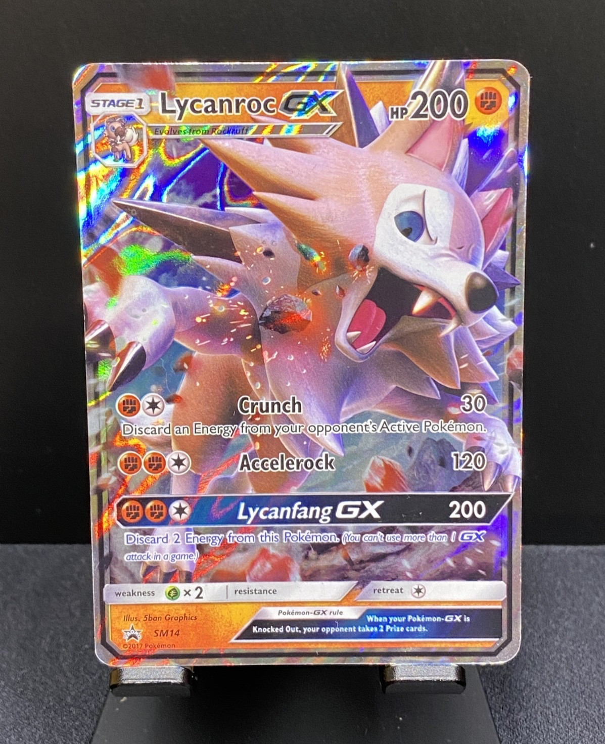 Lycanroc GX SM14 Holo Promo Sun & Moon Black Star Promo 2017 Pokemon TCG