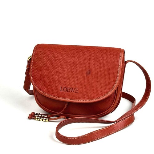 Loewe Shoulder Bag Crossbody Velázquez Leather Red Women's Ships From Japan