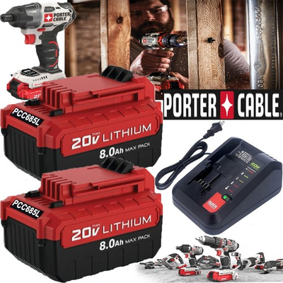 #ad 2PACK for PORTER CABLE 20V 20 Volt Lithium Battery Charger Max PCC680L PCC685L $64.00