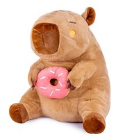 Capybara Mit Donut PlüSch 25Cm Wasserschwein Merch Plush PlüSchtier Stofftier
