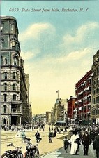 Rochester, New York - State Street from Main Street Vintage Postcard Early 1900s