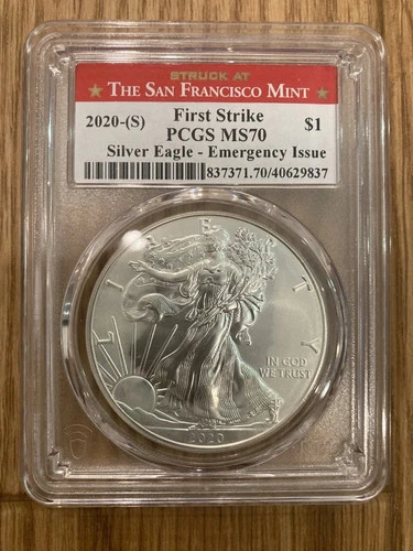 2020-(S) $1 American Silver Eagle PCGS MS70 First strike emergency issue