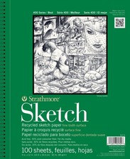 Strathmore 400 Series Sketch Pad, Recycled Paper, 9x12 inch, 9x12,