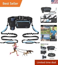 Hands Free Dog Leash 2 Dogs, Adjustable Waist Leash for Dog Walking with Dual...