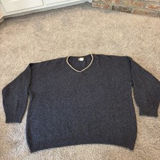 Ll Bean Mens Thick Cotton Knit V Neck Sweater Grandpa USA MADE Vintage OMQ07 XL