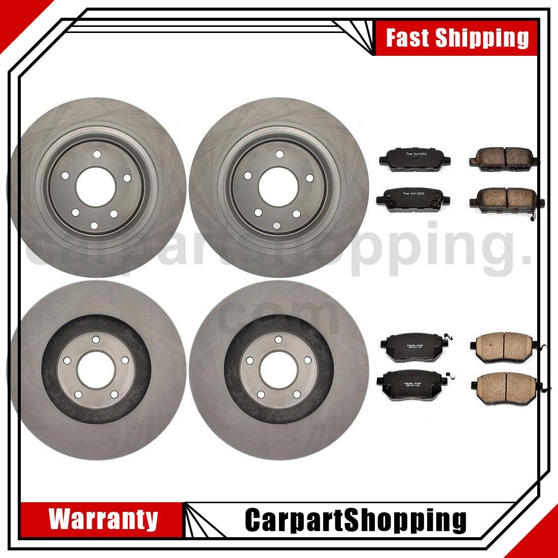 6 Front Rear Brake Pads Set Brake Rotors Fits 2004 2005 Nissan Maxima