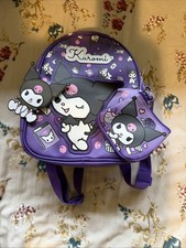NEW Sanrio Licensed Kuromi 10.5" Mini Backpack with Coin Purse   Purple