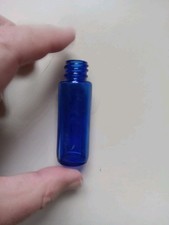 Vintage Cobalt Blue Glass Bottle 2.875 In. Tall NO LABEL OR LID