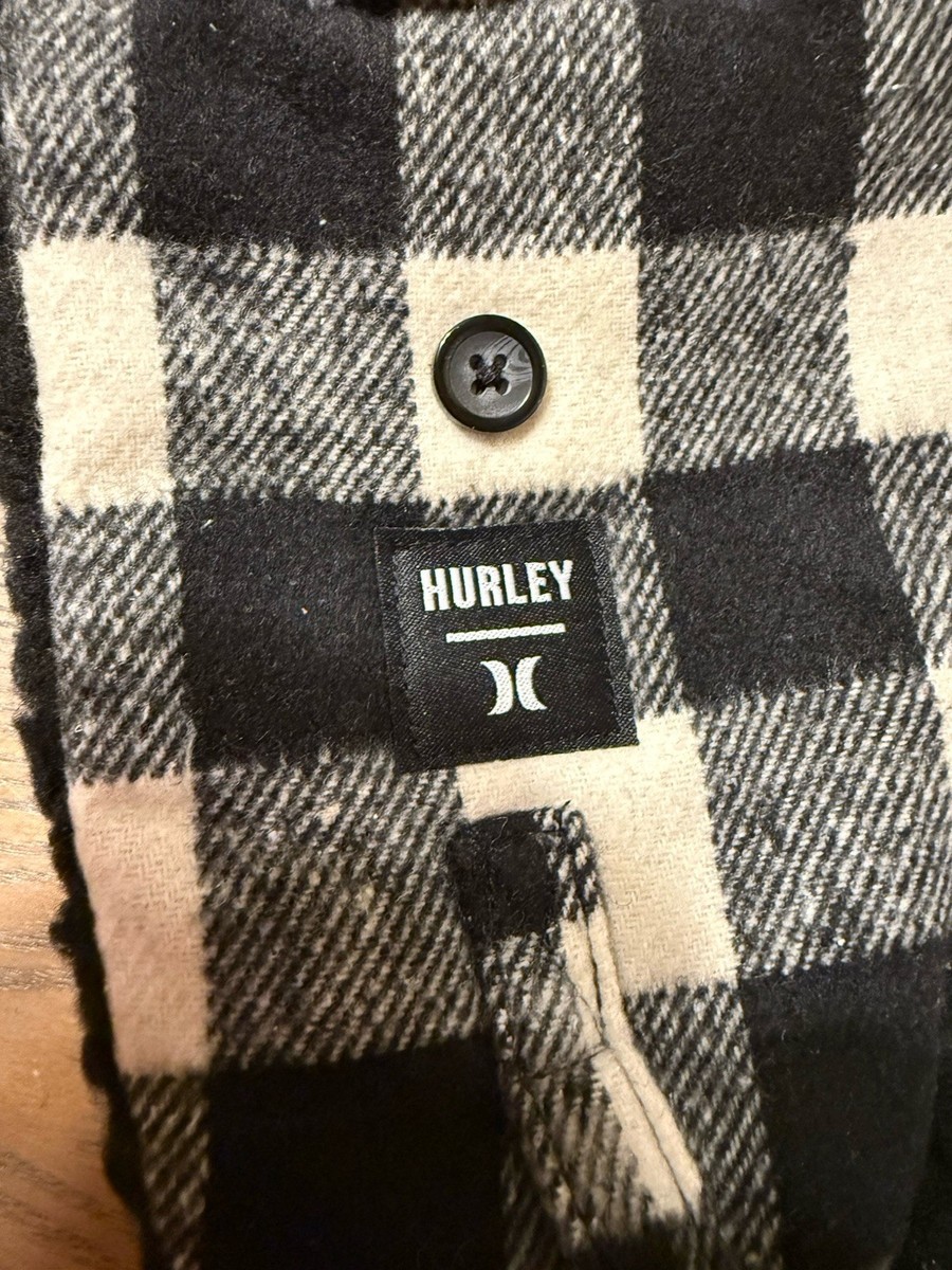 Hurley Black Watch Plaid Faux Shearling Trapper Hat Quilted Lining Clasp Closure Hurley Sierra Faux Shearling Trapper Hat Black & White Plaid  main image 3