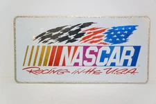 NASCAR RACING IN THE USA Chroma Graphics Metal License Plate USA Made New/Sealed