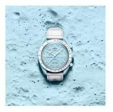 Swatch x Omega Bioceramic Moonswatch Mission To Uranus Pastel Blue Watch