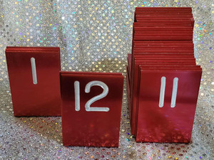 Table Numbers 1-12 Stainless Steel Metal Stand up Style 2.5"x1.5" ~ Engraved #'s