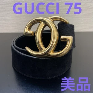 Ceinture femme GUCCI GG à emboîtement daim doré noir du Japon i12286