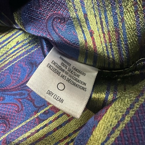 Camisa Robert Graham Edición Limitada Hombre Mediana Seda Paisley Floral Rojo Azul - Imagen 11 de 19