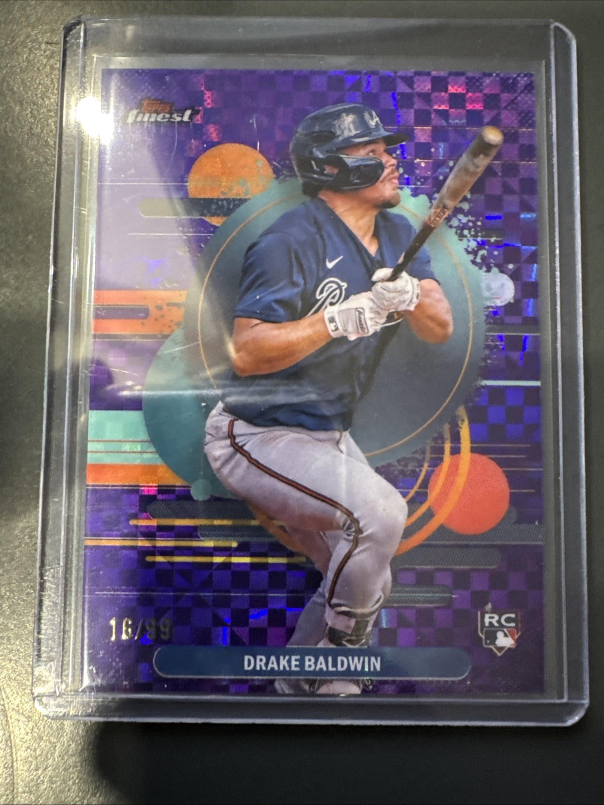 DRAKE BALDWIN 2025 TOPPS FINEST UNCOMMON ROOKIE Purple CHECKERBOARD /99 Braves