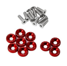 10pcs M6 Aluminum Fender Washer Bolt Set For Bumper Engine License Plate - New