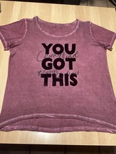 Damen T-Shirt Gr. 44 rot mit Wende-Pailletten...