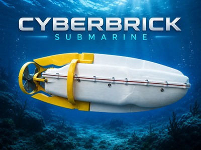 CyberBrick RC Submarine Kit Magnetic Drive, Steering Fins, DIY Unassembled Model