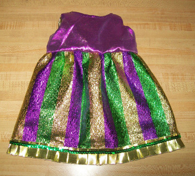 REVERSIBLE MARDI GRAS DRESS GOWN BOA BEADS MASK for 16" 18" CPK Cabbage  Patch | eBay