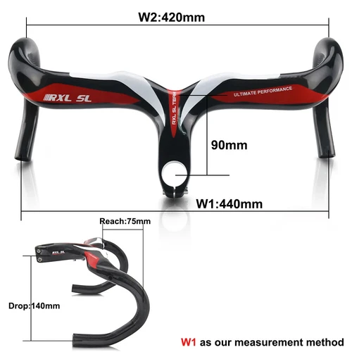 380-440mm Carbon Road Bike Integrated Handlebar Internal Routing Handlebar - Picture 35 of 48
