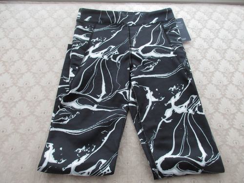 Marika NWT Girls Cozy Black/Grey Marble Fleece-Lined Leggings w/Pockets, Sz M - Picture 8 of 11