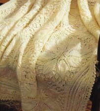 Baby Heirloom Shawl Knitting Pattern 3ply  Finished size 44"x44"  348