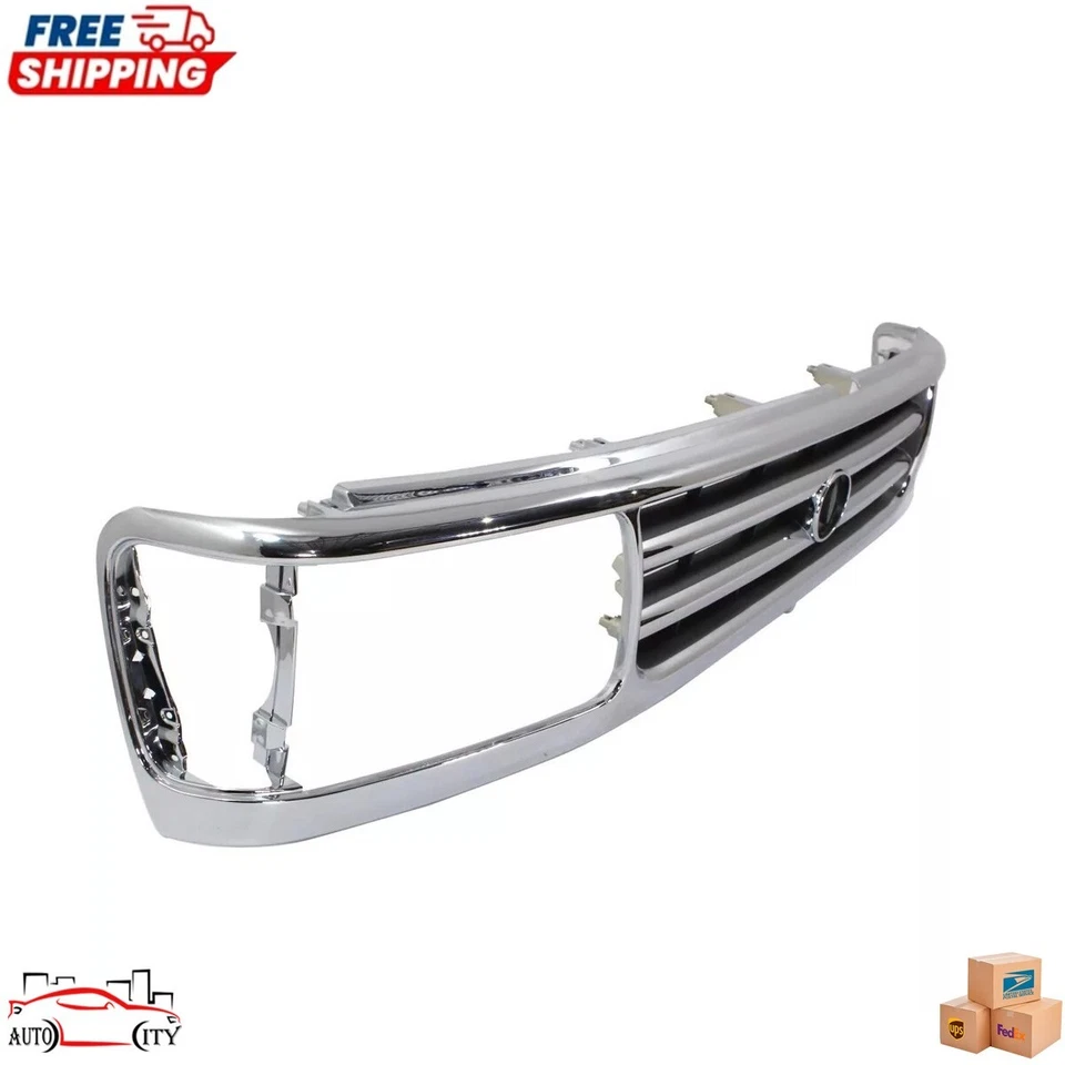 New Grille Grill Chrome And Black Made Of Plastic For 1993-1998 Toyota T100 Foto 4 de 4