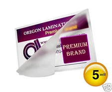 500/pack 5 Mil Jumbo Card size Hot Laminating Pouches 2-15/16 x 4-1/8 Clear