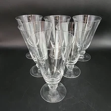 Set Of 6 Vtg Iced Tea Sceptre Clear by FOSTORIA Crystal Glass Blown Goblets 