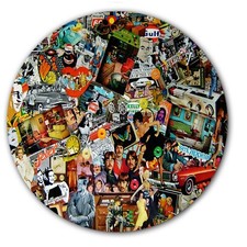 1960s Art Collage 2 Hippy 7" inch Slipmat Portablism Turntable Slip Mat DJ x1