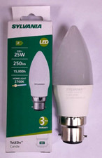 1x 3W  25W Sylvania LED Frosted Candle Light Bulbs BC B22 2700K Lamp