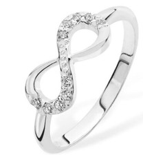 Sterling Silver Stone Set Infinity Ring with Cubic Zirconia