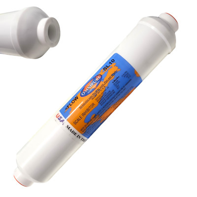 Omnipure SL10 Inline Icemaker water filter - 10'' x 2''Filter 3/8''FPT w/ PHOSPHATE