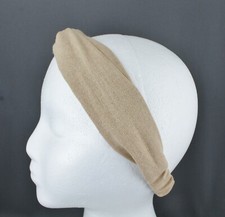 Khaki turban twist stretch headband fabric 1.5" wide turband linen canvas