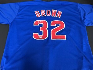 Ben Brown Cubs Auto Signed Jersey Custom Beckett Witness HOLOGRAM Blue .