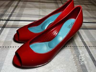 Womens Jelly Shoes Slip-On Wedge Pumps Vibrant Bright