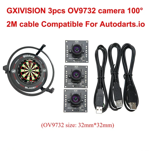 GXIVISION OV9732/IMX179/OV2735 30fps 2M Kabel 100 Deg 3 Stück Kamera Autodarts.i