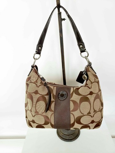 coach signature stripe hobo bag