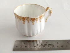 Vintage M Redon Limoges France Cup White with Gold Trim #20513