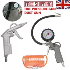 Image of Air Compressor Accessories 3 Pcs Tool Kit Blow Gun Pressure Gauge Hose Set
