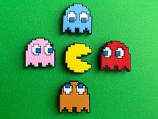 Pacman Inspired Shoe Charms Compatible W/ Crocs Bracelet Shoes Wristband LOT