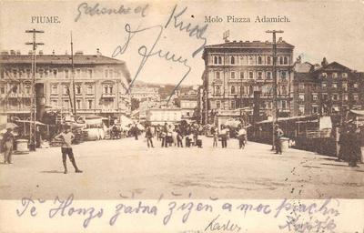 Z574) RIVER (CROATIA) PIER ADAMICH SQUARE TRAVELLED IN 1910.
