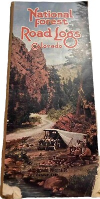 National forest road logs Colorado 1920 hand drawn maps RARE 120 pages & photos