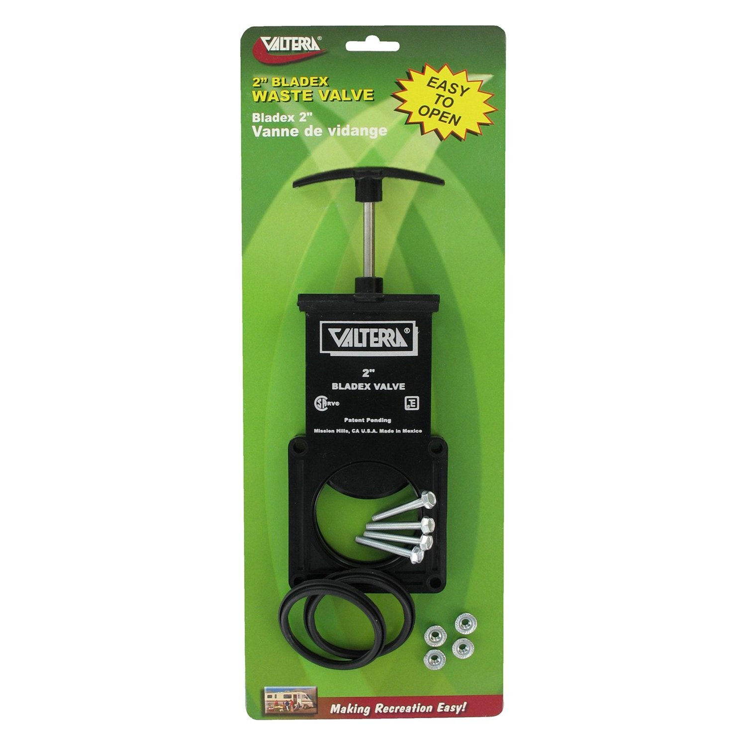 Valterra Bladex 2-Inch RV Waste Valve Replacement with Durable Plastic Handle  